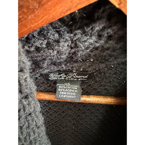 Lucky Brand Women's Black‎ Textured Knit Duster Cardigan Sweater XS - Picture 3 of 4